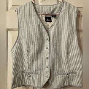 Vintage Lizsport Blue and White Striped Vest